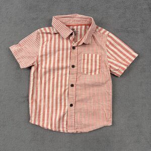 Toddler Boys' Short Sleeve Poplin Button-Up Shirt - Cat & Jack 4T Orange